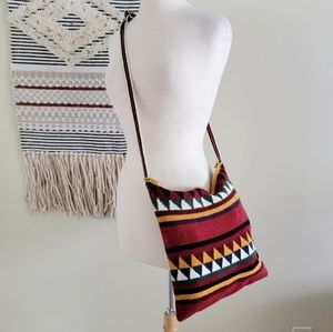 Boho chic bohemian Knit Woven crossbody bag